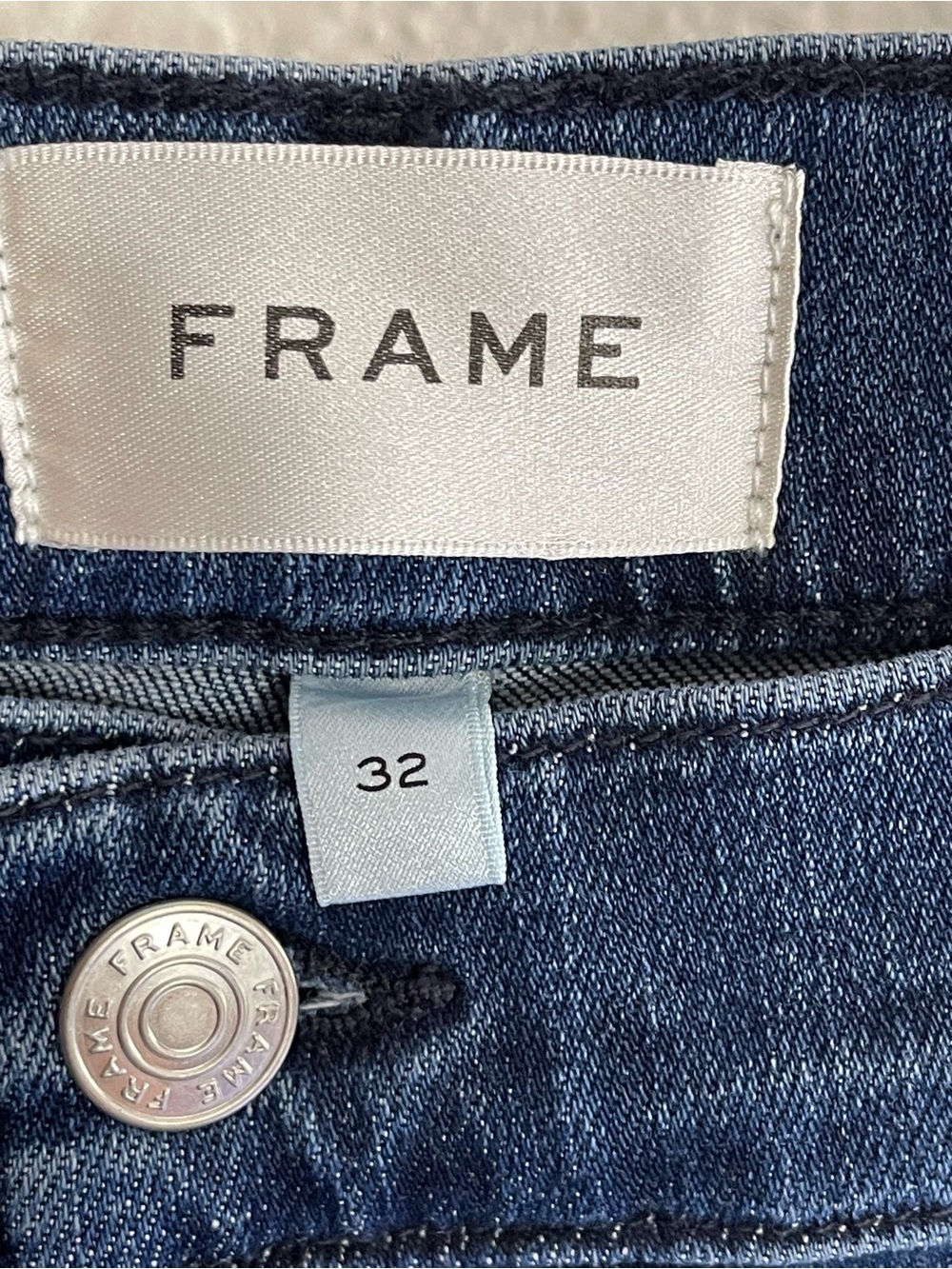 FRAME Le Slim Palazzo high-rise, wide-leg denim jeans in a medium blue wash 32 - Picture 6 of 9